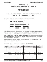Sanyo PLC Installation Instructions preview