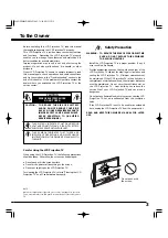 Предварительный просмотр 3 страницы Sanyo PLV-45WR1Z Owner'S Manual