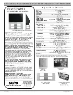 Sanyo PLV-55WM1 Specifications preview