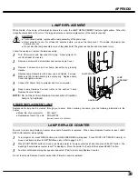 Preview for 39 page of Sanyo PLV-60HT Owner'S Manual