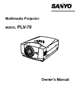 Sanyo PLV 70 - LCD Projector - 2200 ANSI Lumens Owner'S Manual preview