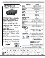 Preview for 1 page of Sanyo PLV-HD150 Specifications