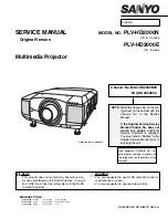 Preview for 1 page of Sanyo PLV-HD2000E Service Manual