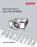 Sanyo PLV-HF10000L Owner'S Manual preview