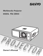 Sanyo PLV Z3000 - LCD Projector - HD 1080p Owner'S Manual preview