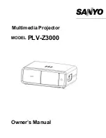 Предварительный просмотр 1 страницы Sanyo PLV-Z3000 Owner'S Manual