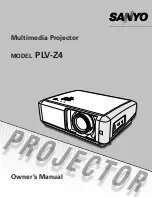 Sanyo PLV Z4 - LCD Projector - HD 720p Owner'S Manual preview