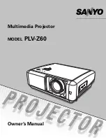 Sanyo PLV-Z5 Owner'S Manual preview