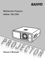 Preview for 1 page of Sanyo PLV Z700 - LCD Projector - 1200 ANSI Lumens Owner'S Manual