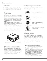 Preview for 6 page of Sanyo PLV Z700 - LCD Projector - 1200 ANSI Lumens Owner'S Manual