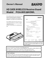 Preview for 1 page of Sanyo POA-MD26HDWL Owner'S Manual