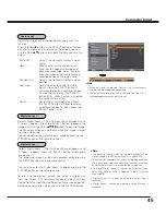 Preview for 45 page of Sanyo QuaDrive PLC-HF15000L Owner'S Manual