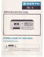 Preview for 1 page of Sanyo RD 8 Operating Instructions Manual