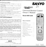 Preview for 2 page of Sanyo RMT-U200 Owner'S Manual