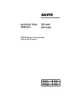 Preview for 1 page of Sanyo RP-444 Instruction Manual