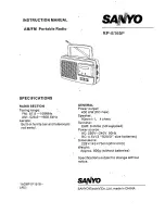 Предварительный просмотр 1 страницы Sanyo RP-6165F Instruction Manual