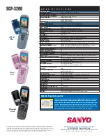 Предварительный просмотр 2 страницы Sanyo SCP-3200 Specifications