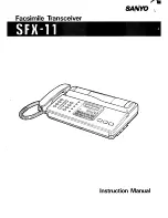Sanyo SFX-11 Instruction Manual preview
