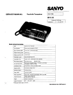 Preview for 1 page of Sanyo SFX-30 Service Manual