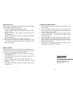 Preview for 4 page of Sanyo SK-SR2 Instruction Manual