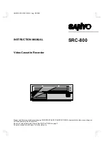 Preview for 1 page of Sanyo SRC-800 Instruction Manual