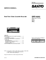 Sanyo SRT-4040 Service Manual preview