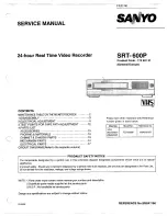 Preview for 1 page of Sanyo SRT-600P Service Manual