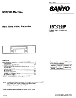 Preview for 1 page of Sanyo SRT-7168P Service Manual