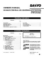 Предварительный просмотр 1 страницы Sanyo STW-2 Series Owner'S Manual