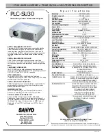 Sanyo SU30 - PLC SVGA LCD Projector Specifications preview