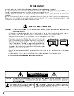 Preview for 2 page of Sanyo SW15 - PLC SVGA LCD Projector Owner'S Manual