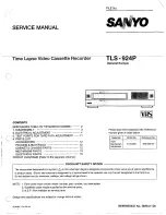 Предварительный просмотр 1 страницы Sanyo TLS-924P Service Manual