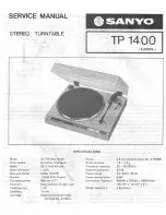 Preview for 1 page of Sanyo TP 1400 Service Manual