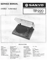 Sanyo TP220 Service Manual preview