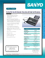 Sanyo TRC-7600 Brochure & Specs preview