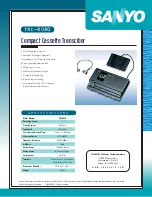 Sanyo TRC 8080 - Cassette Transcriber Brochure & Specs предпросмотр