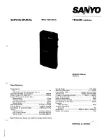 Preview for 1 page of Sanyo TRC3549 Service Manual