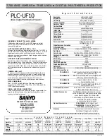 Sanyo UF10 - PLC UXGA LCD Projector Specifications preview