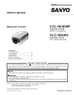 Sanyo VCC-HD4000 - Network Camera Service Manual предпросмотр