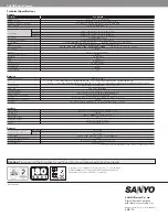 Preview for 2 page of Sanyo VCC-HD460 Technical Specifications