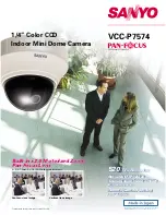 Sanyo VCC-P7574 - 1/4" Color CCD Indoor Mini Dome Camera Specifications предпросмотр