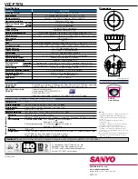Предварительный просмотр 4 страницы Sanyo VCC-P7574 - 1/4" Color CCD Indoor Mini Dome Camera Specifications