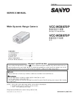 Preview for 1 page of Sanyo VCC-WD8870P Service Manual