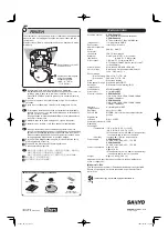 Предварительный просмотр 8 страницы Sanyo VDC-WD9885VP Setup Manual