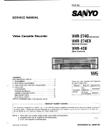 Preview for 1 page of Sanyo VHR-274EX Service Manual