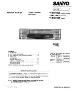 Preview for 1 page of Sanyo VHR 390SP Service Manual