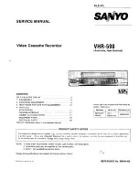 Preview for 1 page of Sanyo VHR-590 Service Manual