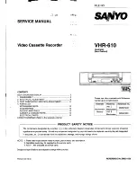 Предварительный просмотр 1 страницы Sanyo VHR-610 Service Manual