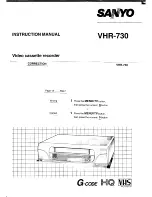 Предварительный просмотр 1 страницы Sanyo VHR-730 Instruction Manual