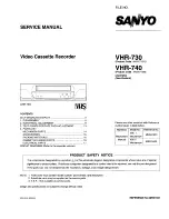 Sanyo VHR-730 Service Manual preview